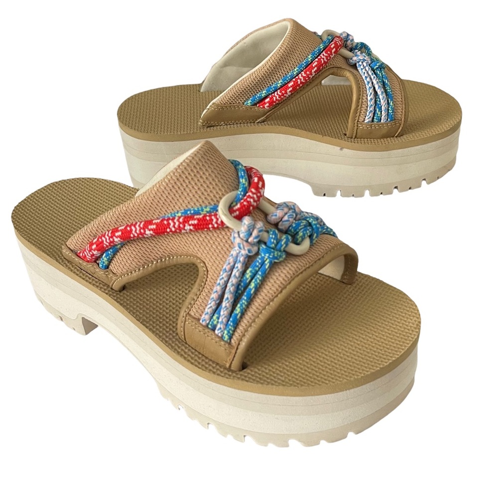 TEVA INDIO CARABINER SLIDE ROPE STACKED SANDAL SIZE 7
